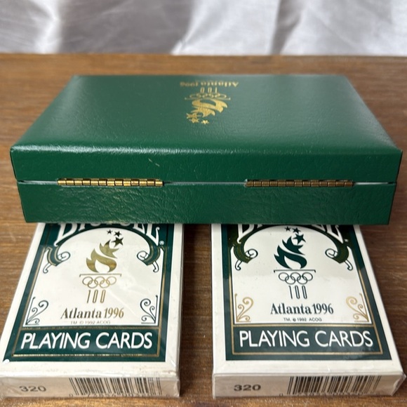 Atlanta 1996 Olympic Games Set of 2 Sealed Playing Cards with Hinged Box - Picture 9 of 15